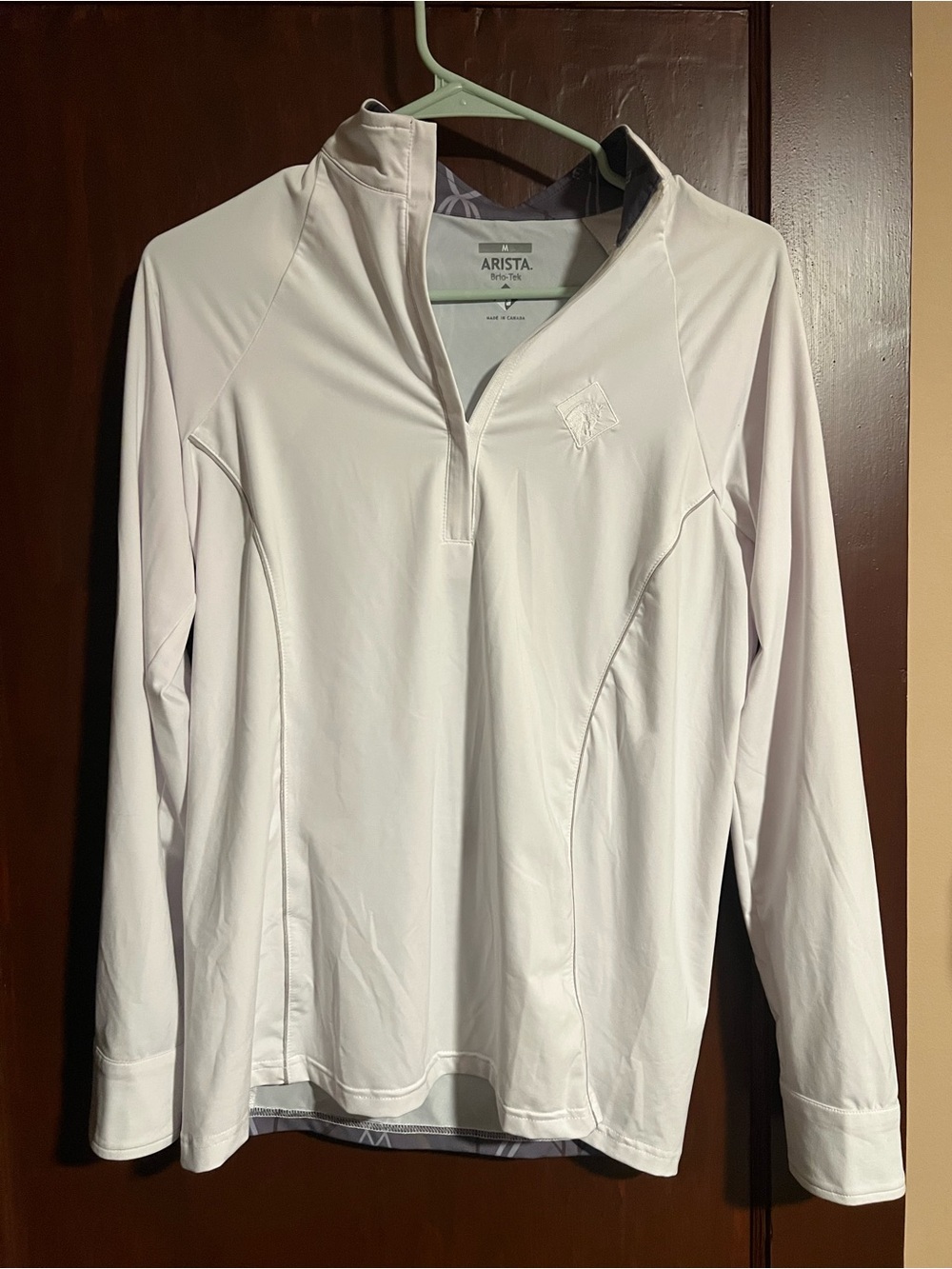 Arista Brio-Tek Women’s White Long-Sleeve Quarter-Zip Riding Shirt